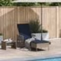 vidaXL Chaise longue Grise PE Rattan 157 x 55 x 92 cm Pliable
