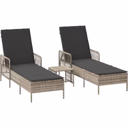 Cette chaise longue réglable en gris clair et gris foncé est un super mélange de style et de fonction. Elle offre un coin tra ...