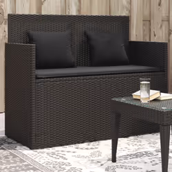 VidaXL 365761 banc de jardin Rotin, Acier