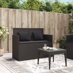 VidaXL 365761 banc de jardin Rotin, Acier