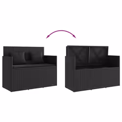 VidaXL 365761 banc de jardin Rotin, Acier - Vue supplémentaire 7