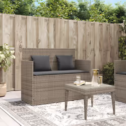 VidaXL 365763 banc de jardin Rotin, Acier