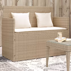 VidaXL 365764 banc de jardin Rotin, Acier
