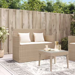 VidaXL 365764 banc de jardin Rotin, Acier