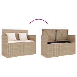 VidaXL 365764 banc de jardin Rotin, Acier - Vue supplémentaire 7