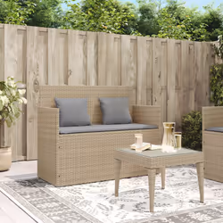 VidaXL 365765 banc de jardin Rotin, Acier