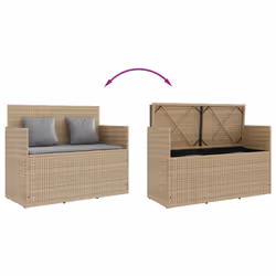 VidaXL 365765 banc de jardin Rotin, Acier - Vue supplémentaire 7