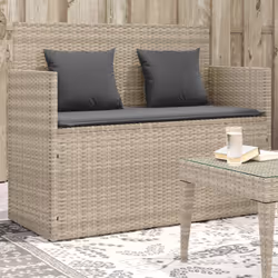VidaXL 365766 banc de jardin Rotin, Acier