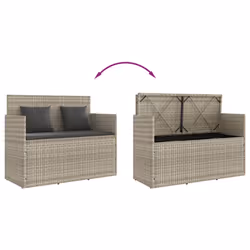 VidaXL 365766 banc de jardin Rotin, Acier - Vue supplémentaire 7