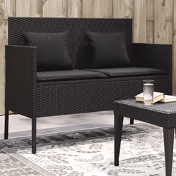 VidaXL 365771 banc de jardin Rotin, Acier