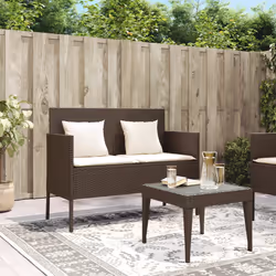VidaXL 365772 banc de jardin Rotin, Acier