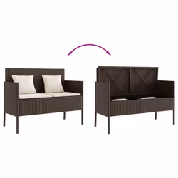 VidaXL 365772 banc de jardin Rotin, Acier - Vue supplémentaire 7