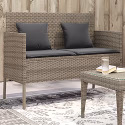 VidaXL 365773 banc de jardin Rotin, Acier