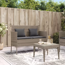 VidaXL 365773 banc de jardin Rotin, Acier