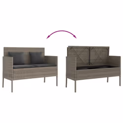 VidaXL 365773 banc de jardin Rotin, Acier - Vue supplémentaire 7