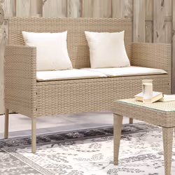 VidaXL 365774 banc de jardin Rotin, Acier