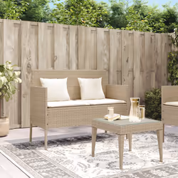 VidaXL 365774 banc de jardin Rotin, Acier