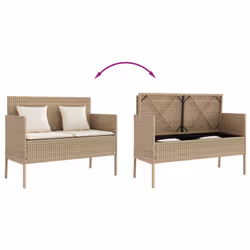 VidaXL 365774 banc de jardin Rotin, Acier - Vue supplémentaire 7