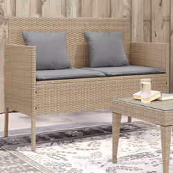 VidaXL 365775 banc de jardin Rotin, Acier