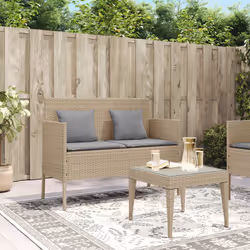 VidaXL 365775 banc de jardin Rotin, Acier
