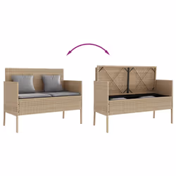 VidaXL 365775 banc de jardin Rotin, Acier - Vue supplémentaire 7