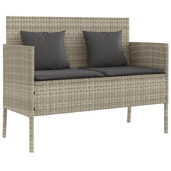 VidaXL 365776 banc de jardin Rotin, Acier