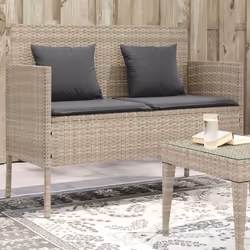 VidaXL 365776 banc de jardin Rotin, Acier