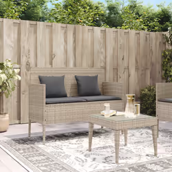 VidaXL 365776 banc de jardin Rotin, Acier