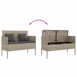 VidaXL 365776 banc de jardin Rotin, Acier - Vue supplémentaire 7
