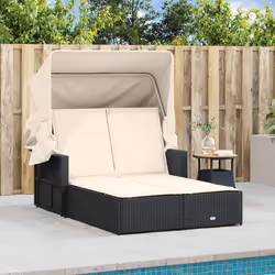 VidaXL 365806 chaise d'extérieur Linge Siège rembourré Polyuréthane, Acier Crème, Blanc