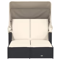 VidaXL 365806 chaise d'extérieur Linge Siège rembourré Polyuréthane, Acier Crème, Blanc - Vue supplémentaire 4