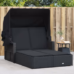 Détendez-vous et profitez du plein air sur cette confortable chaise longue double ! Matériau durable : la résine tressée, éga ...