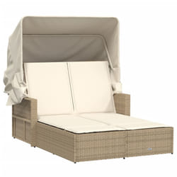 VidaXL 365810 chaise d'extérieur Linge Siège rembourré Polyuréthane, Acier Crème, Blanc