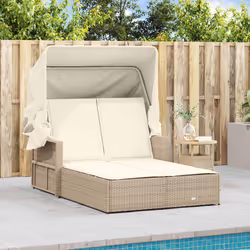 VidaXL 365810 chaise d'extérieur Linge Siège rembourré Polyuréthane, Acier Crème, Blanc
