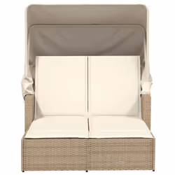 VidaXL 365810 chaise d'extérieur Linge Siège rembourré Polyuréthane, Acier Crème, Blanc - Vue supplémentaire 4