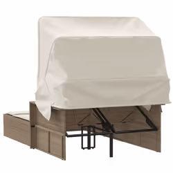 VidaXL 365810 chaise d'extérieur Linge Siège rembourré Polyuréthane, Acier Crème, Blanc - Vue supplémentaire 6