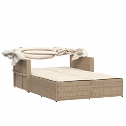 VidaXL 365810 chaise d'extérieur Linge Siège rembourré Polyuréthane, Acier Crème, Blanc - Vue supplémentaire 7