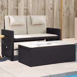 Ce banc de jardin 2 en 1, servant à la fois de chaise longue d'extérieur et de canapé-lit, est un supplément pratique et accr ...