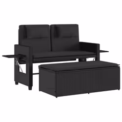 VidaXL 365817, Noir, Rotin, Acier, 110 kg, Adultes et enfants, 1040 mm, 500 mm