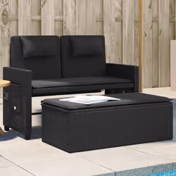VidaXL 365817 banc de jardin Rotin, Acier