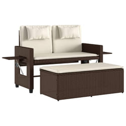 VidaXL 365818 banc de jardin Rotin, Acier