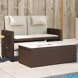 VidaXL 365818 banc de jardin Rotin, Acier