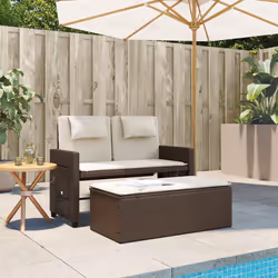 VidaXL 365818 banc de jardin Rotin, Acier