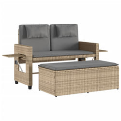 VidaXL 365821 banc de jardin Rotin, Acier