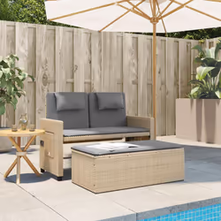 VidaXL 365821 banc de jardin Rotin, Acier