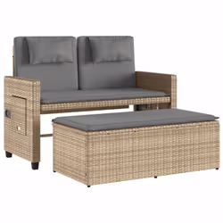 VidaXL 365821 banc de jardin Rotin, Acier - Vue supplémentaire 4