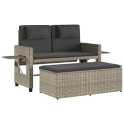VidaXL 365822 banc de jardin Rotin, Acier
