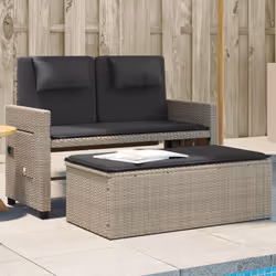 VidaXL 365822 banc de jardin Rotin, Acier