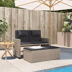 VidaXL 365822 banc de jardin Rotin, Acier
