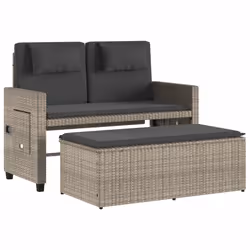 VidaXL 365822 banc de jardin Rotin, Acier - Vue supplémentaire 4